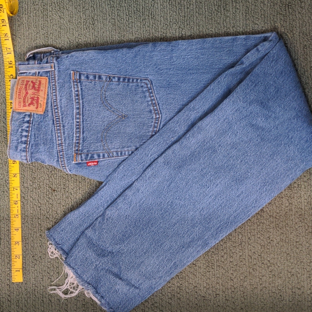 Levi's 501 skinny raw hem jeans